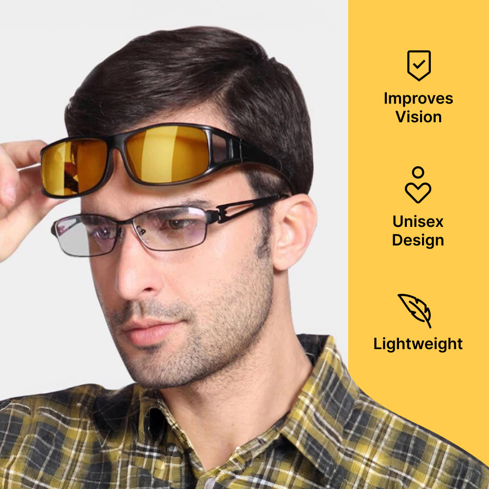 Night Driving Glasses | Yellow Lenses to Reduce Glare & Eye Strain for Safer Night Rides