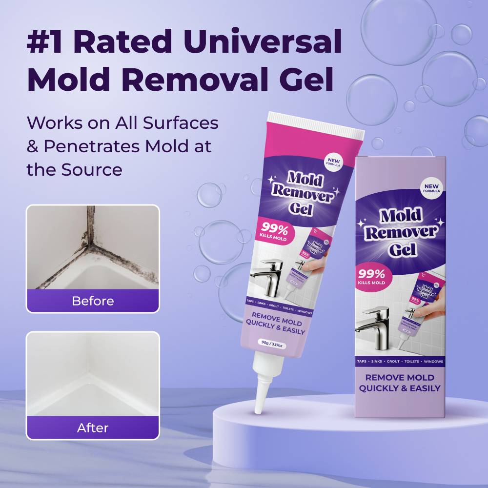 Mold Remover Gel | No-Scrub Cleaner for Bathroom Tile Grout, Kitchen Sinks, Window Frames & Washing Machine Seals