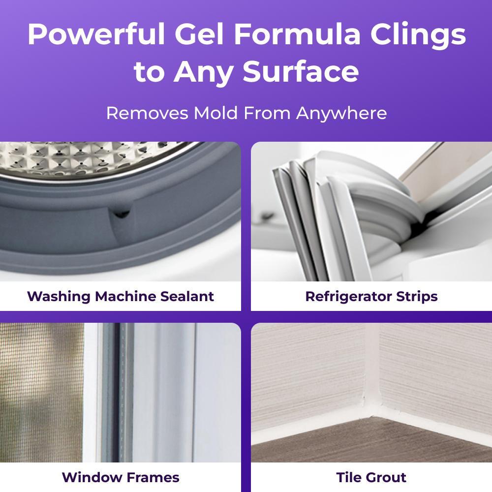 Mold Remover Gel | No-Scrub Cleaner for Bathroom Tile Grout, Kitchen Sinks, Window Frames & Washing Machine Seals