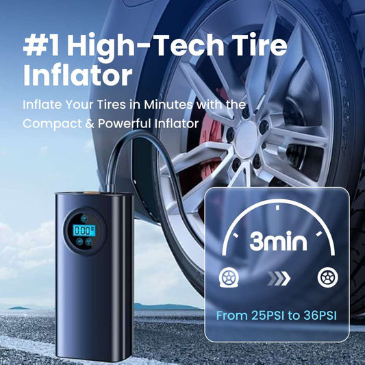 Rechargeable Digital Tire Pump Inflator | Fast & Portable Air Compressor