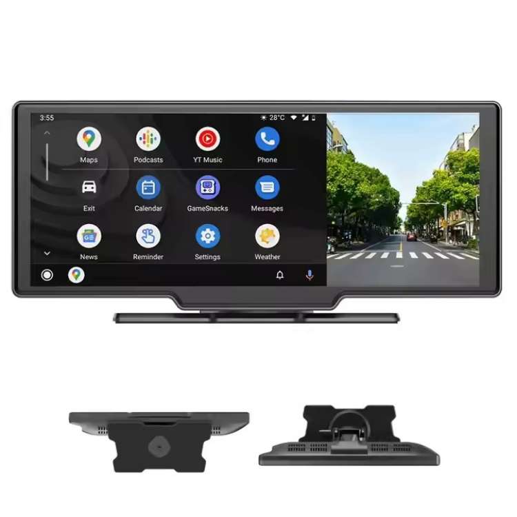 Wireless CarPlay & Android Auto Display - 10.25” Touchscreen Monitor for Cars & Trucks