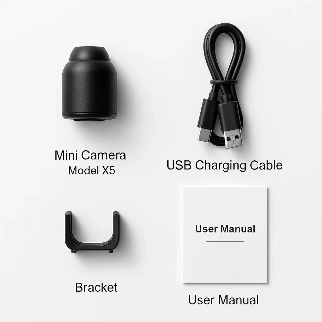 Mini Wireless Hidden Camera with Audio - Compact Spy Camera for Home Security & Nanny Monitoring