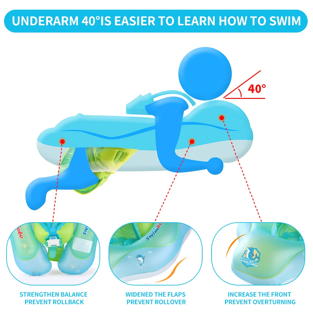Baby Swim Float with Sunshade Canopy | Safety Buckle, Quick-Drying & Ideal for Infants 3-24 Months