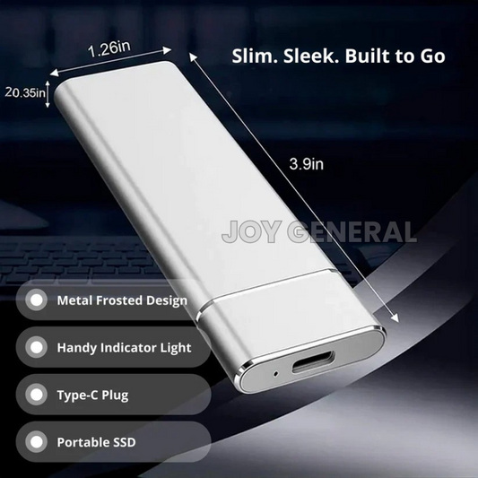 Portable SSD External Hard Drive 4TB 8TB 16TB – High Speed USB 3.1 Type-C Storage for Laptop, MacBook, Desktop & Windows PC