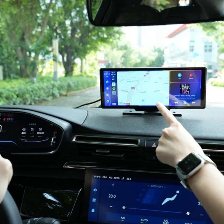 Wireless CarPlay & Android Auto Display - 10.25” Touchscreen Monitor for Cars & Trucks