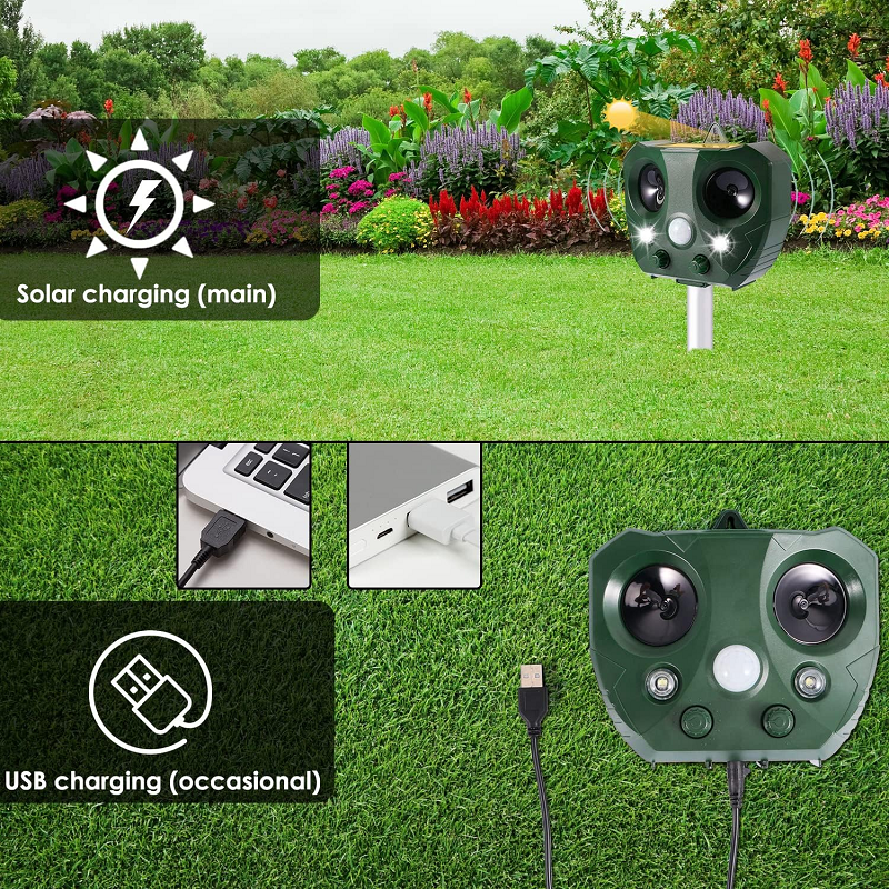Ultrasonic Bird Repeller | Solar-Powered, Waterproof & Effective for Gardens, Yards, Farms & Outdoor Spaces