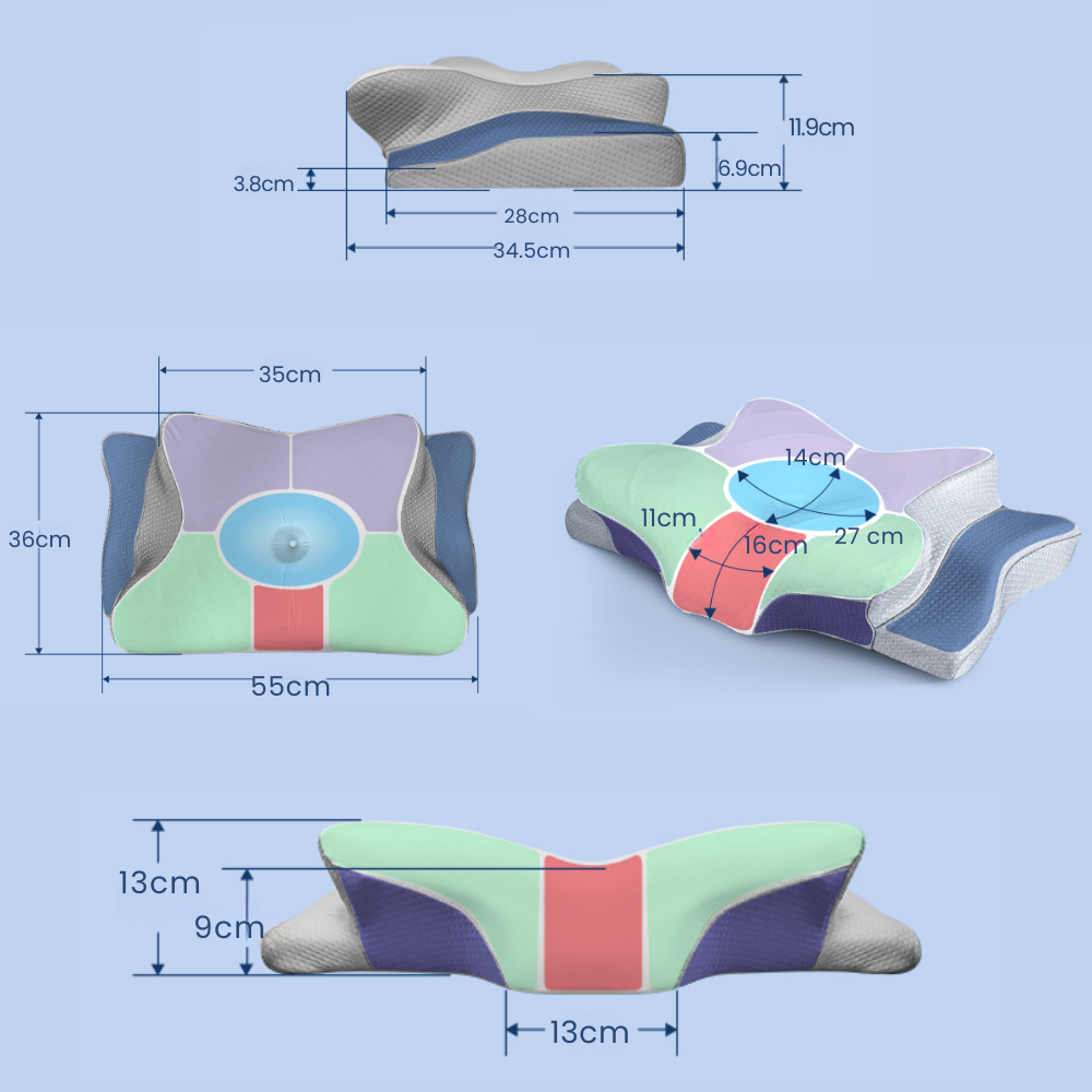 Pillow for Sleep Apnea & Snoring Relief – Ergonomic Memory Foam Anti-Snore Pillow for Better Breathing & Deep Sleep Support