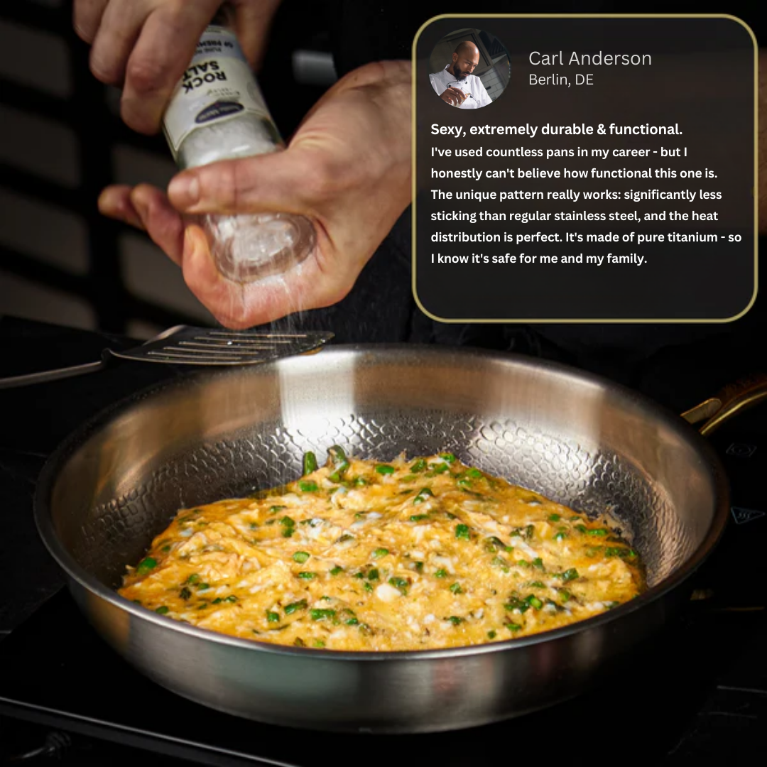 Titanium Frying Pan | Best Non Stick Frying Pan for Healthy Cooking – Non Toxic, Durable & Naturally Non Stick Frying Pans