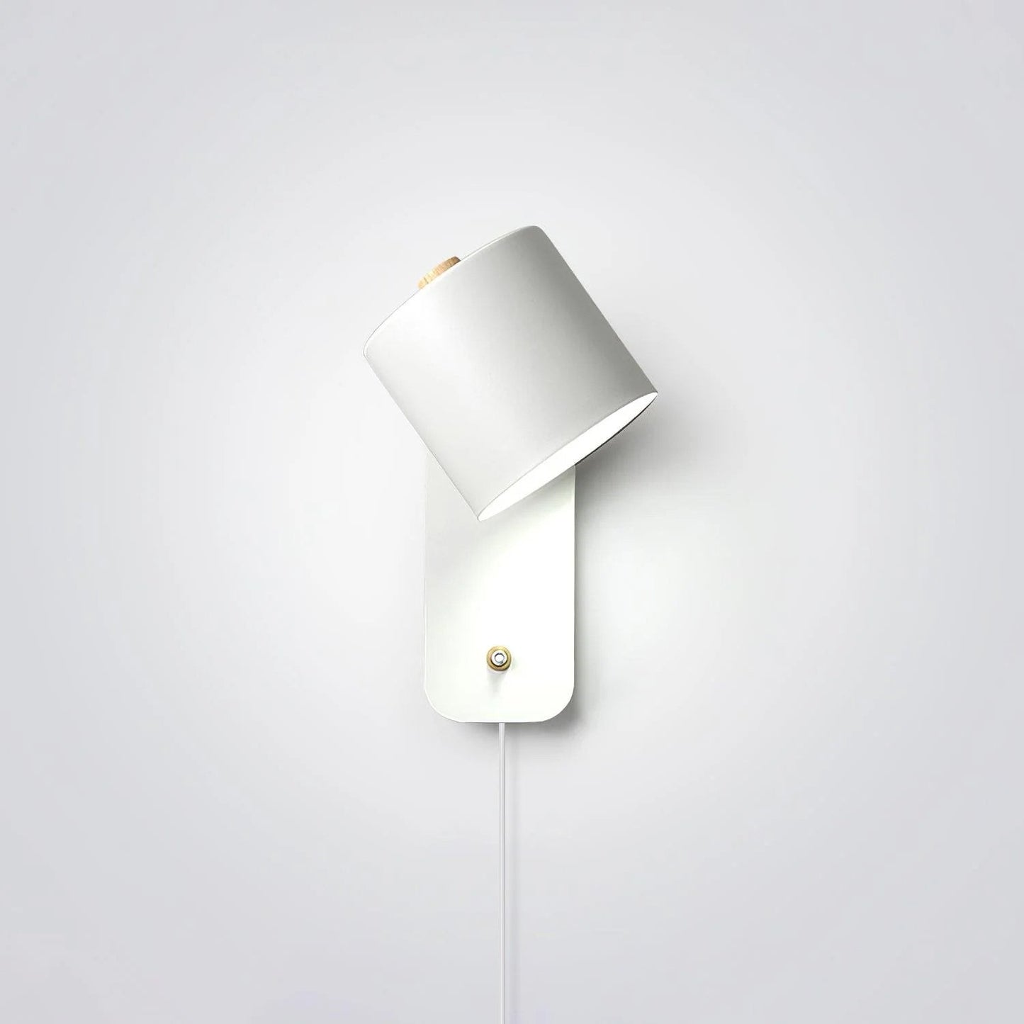 Rotatable Cylinder Plug-in Wall Lamp with Adjustable Brightness for Living Room & Bedroom Lighting