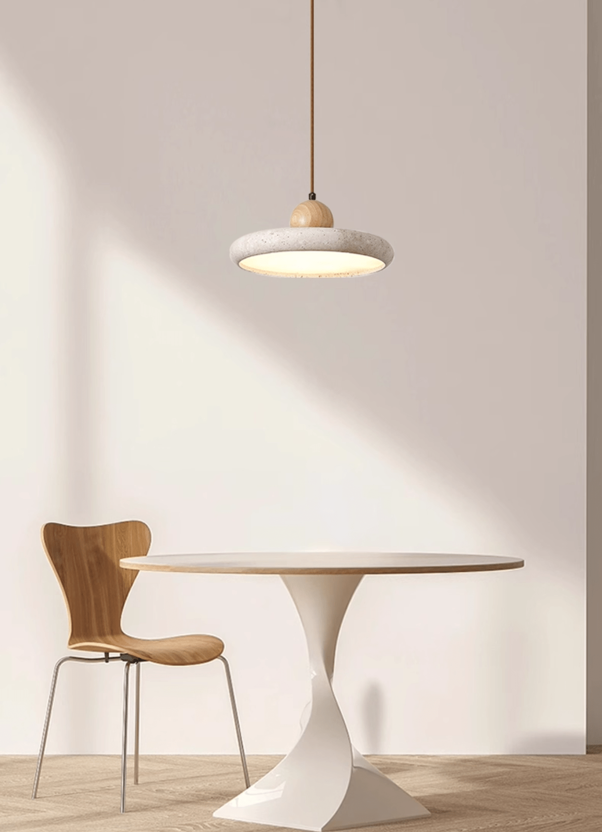 Yellow Travertine Pendant Light | Dimmable, Integrated LED & Ideal for Indoor Spaces