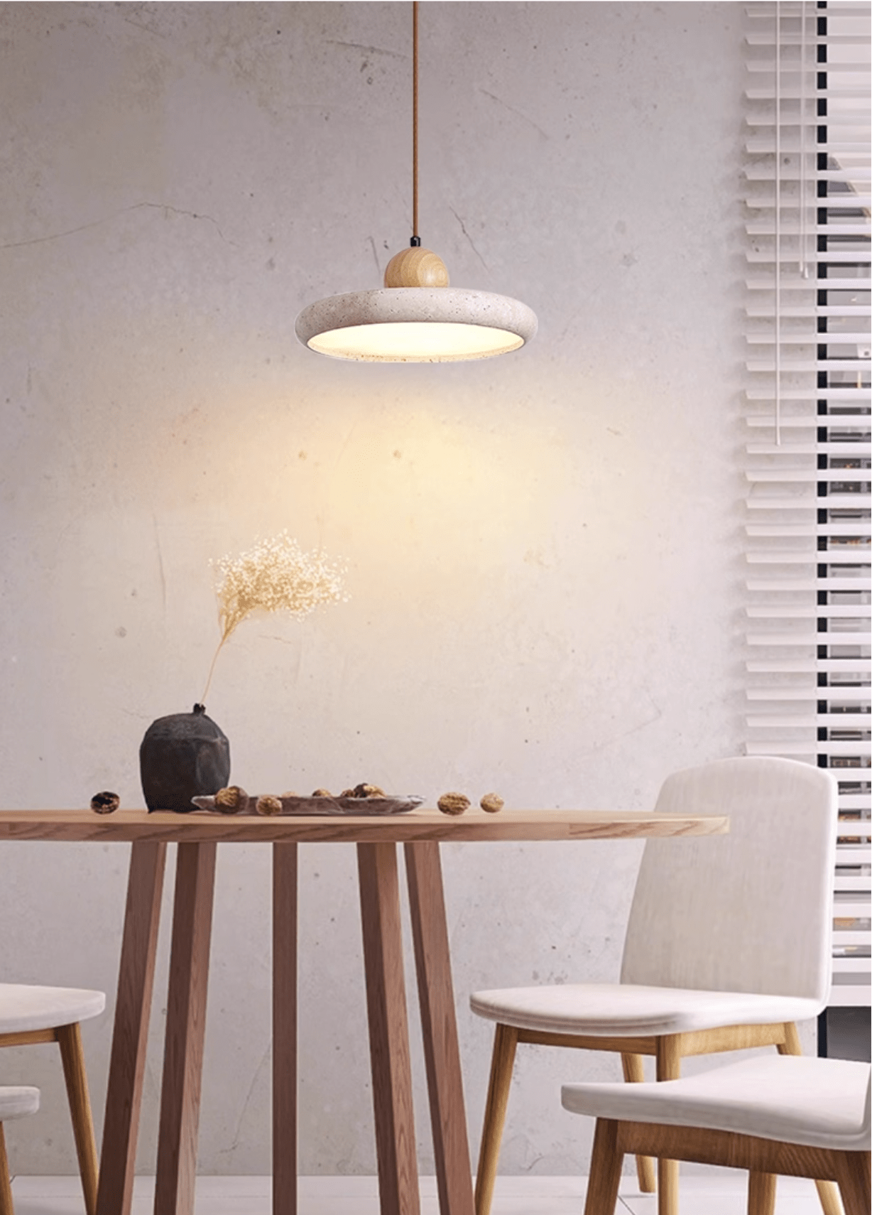 Yellow Travertine Pendant Light | Dimmable, Integrated LED & Ideal for Indoor Spaces
