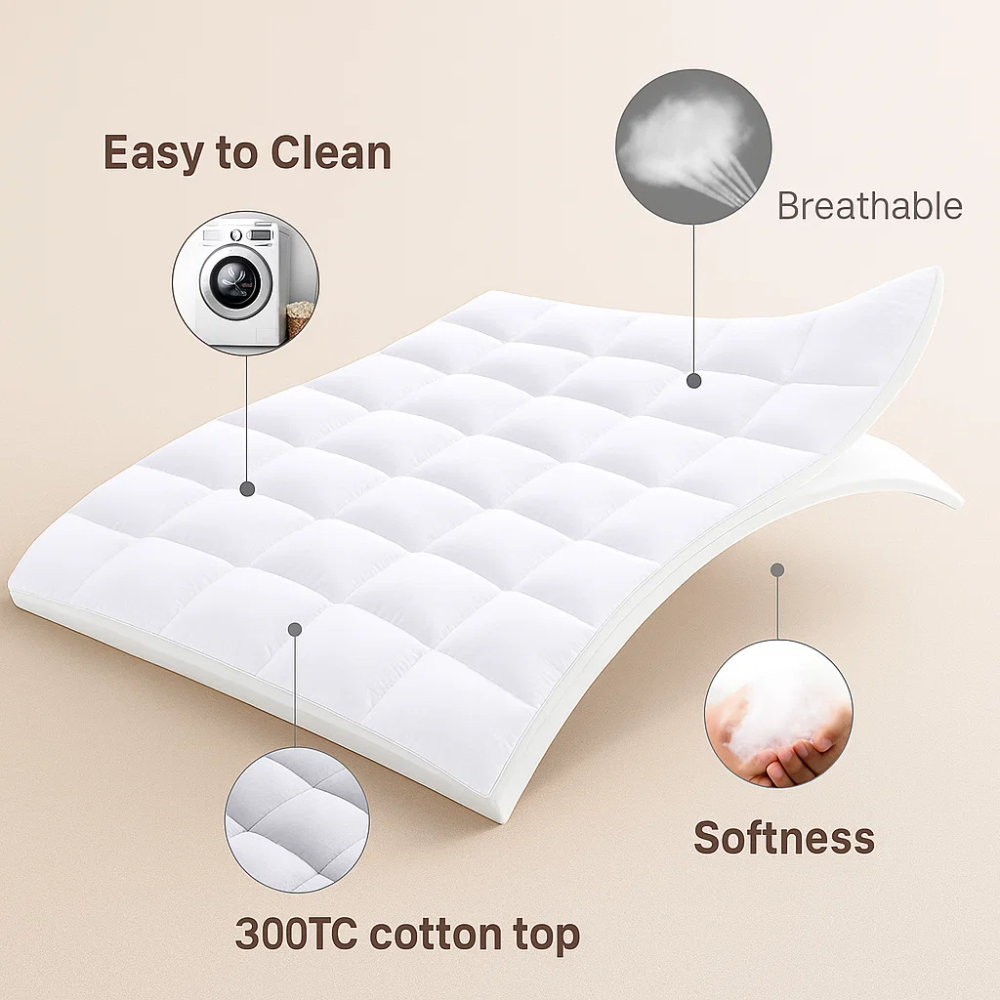 Cooling Mattress Topper | Breathable, Supportive & Ideal for Back Pain Relief
