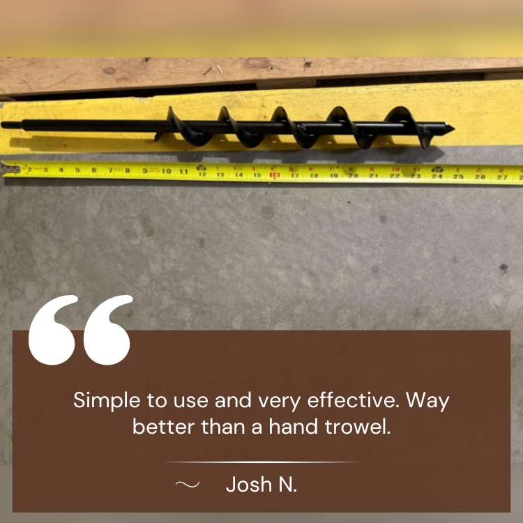 SoilBuster Garden Auger Drill Bit for Planting, Digging, and Landscaping - 3-Inch Heavy Duty Spiral Tool for Efficient Soil Preparation