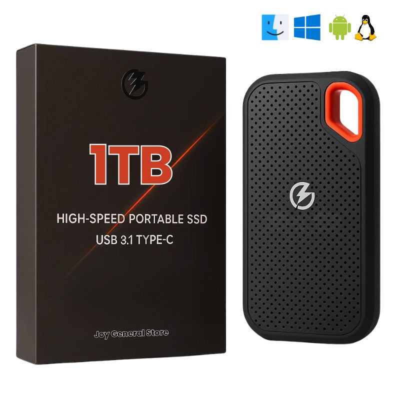 1TB External SSD Hard Drive – Portable USB 3.1 Solid State Storage for PC, Laptop & Mac