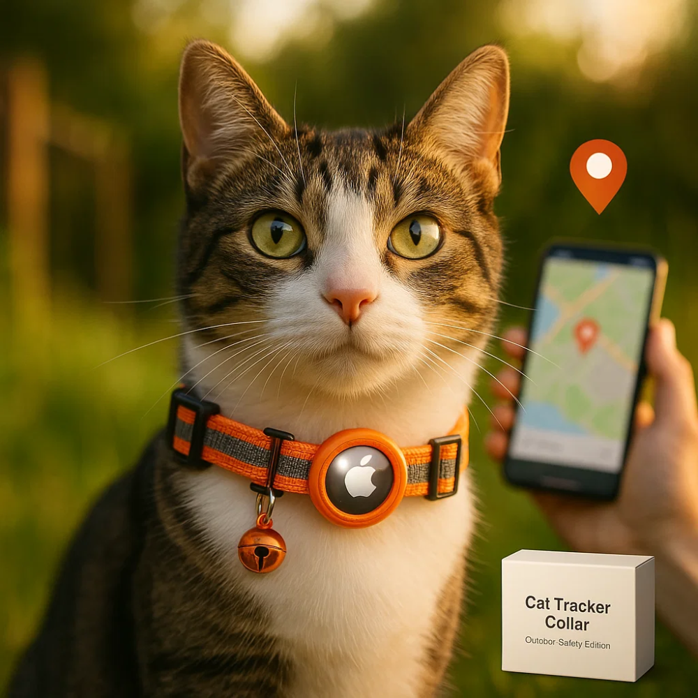 Cat GPS Tracker Collar | Quick Release Closure, Reflective Design & Durable for Outdoor Safety Adventures