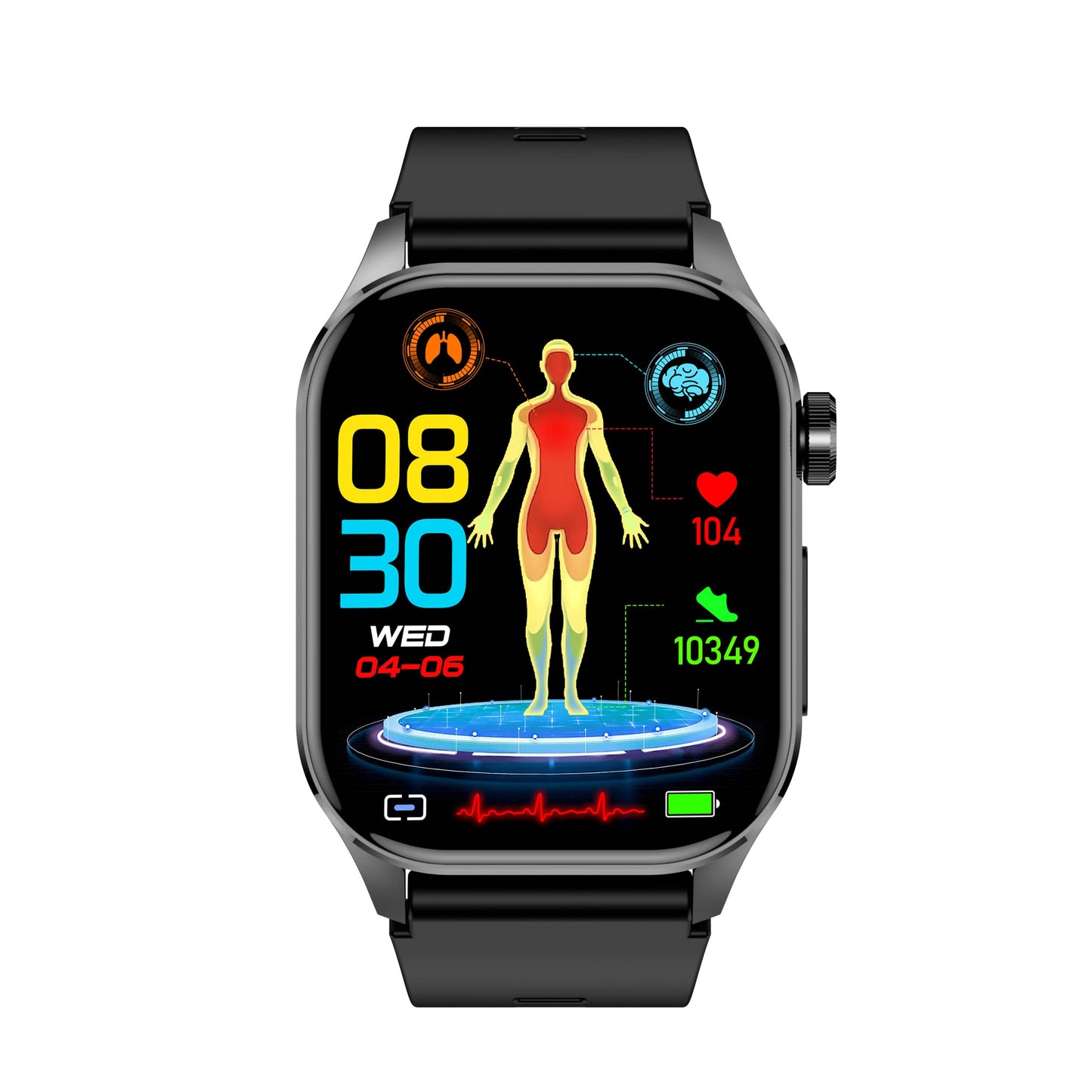 Health Smart Watch with ECG, Blood Pressure & Blood Sugar Monitoring | 24/7 Heart Rate Tracking for Fitness & Health Management