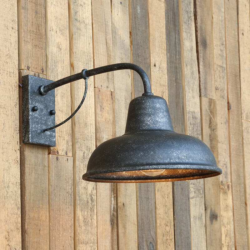 Vintage Iron Waterproof Outdoor Wall Sconce Light Fixture for Barns, Patios & Entryways