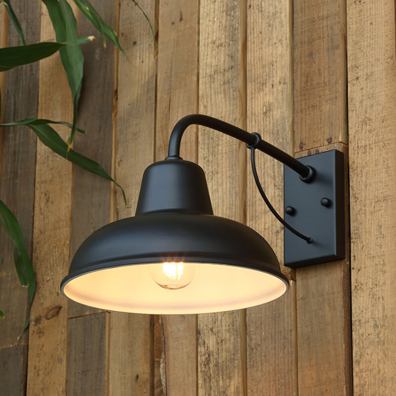 Vintage Iron Waterproof Outdoor Wall Sconce Light Fixture for Barns, Patios & Entryways