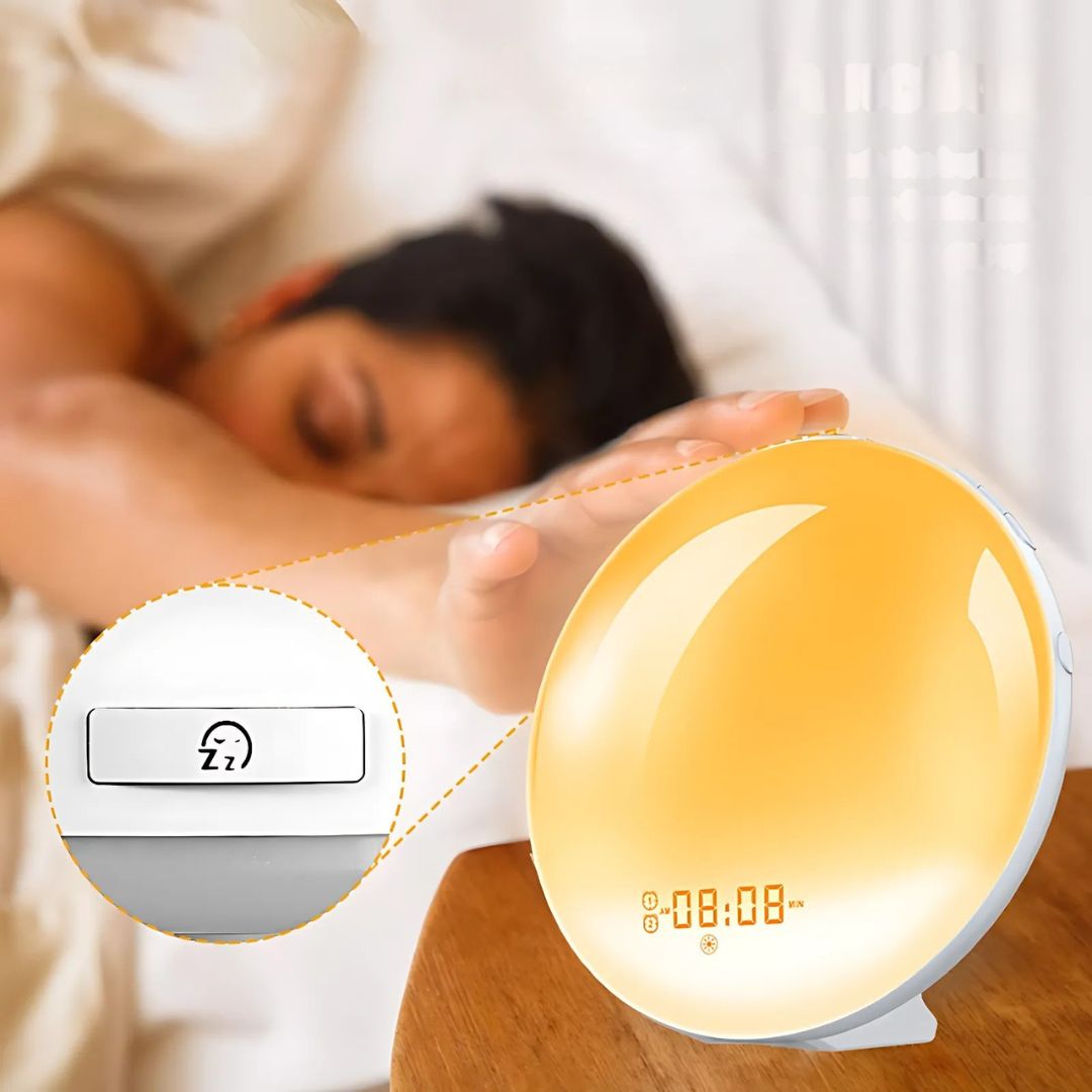 Sunrise Alarm Clock | Best Natural Wake-Up Sunrise Light with Ambient Lighting for Heavy Sleepers & Dark Mornings