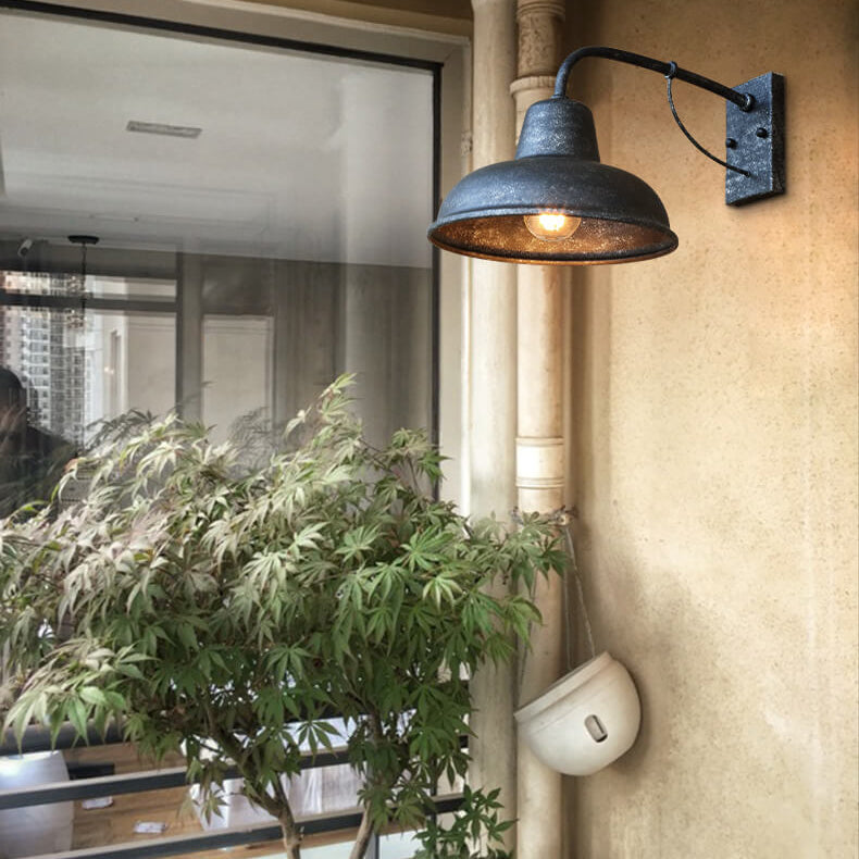Vintage Iron Waterproof Outdoor Wall Sconce Light Fixture for Barns, Patios & Entryways
