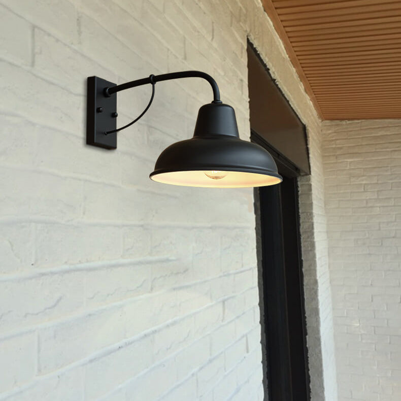 Vintage Iron Waterproof Outdoor Wall Sconce Light Fixture for Barns, Patios & Entryways