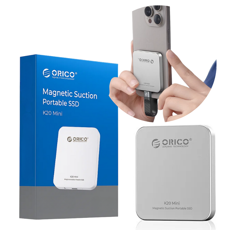 Magnetic Portable SSD 1TB/2TB – Ultra-Fast 2000MB/s Portable External Hard Drive for iPhone 15/16/17 ProRes, Laptop & PC