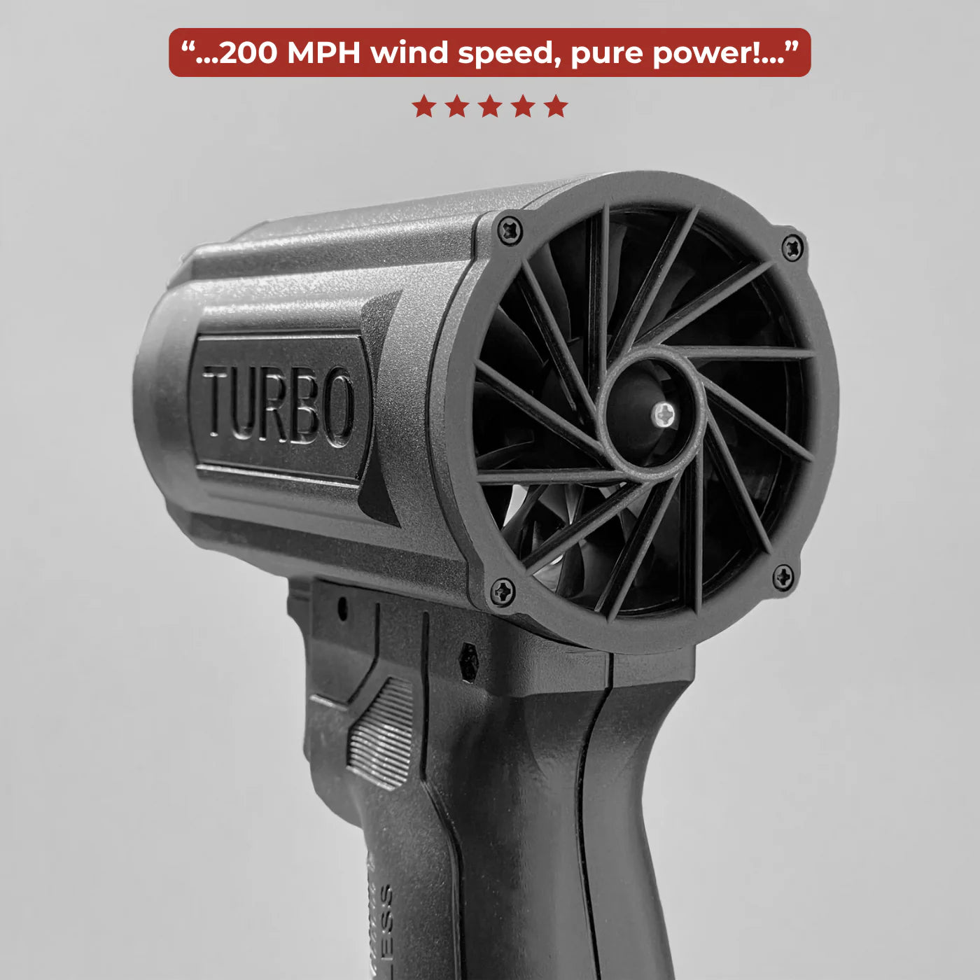 Turbo Jet Hyper-Blow™ v3 | 200 MPH Wind Speed Blower, Durable Carbon Fiber & Compatible with brand Batteries | Car Dryer Blower Turbo Fan