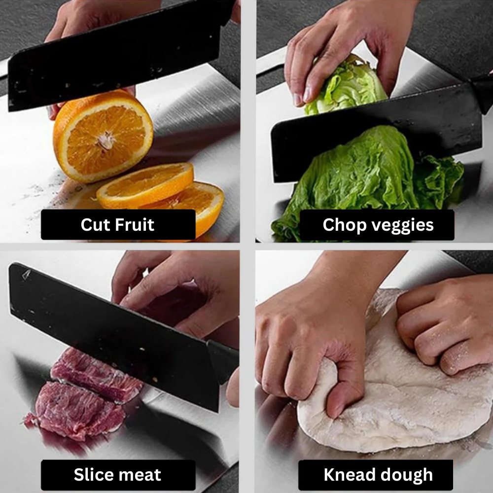 TitanCut™ - Medical Grade Titanium Cutting Board | Durable, Non-porous Board Cutting for Safe Food Preparation & Kitchen Use | Better than Wood Cutting Board