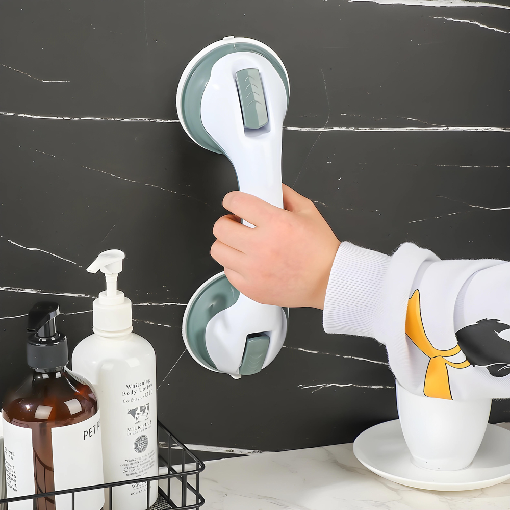 Bathroom Grab Bar with Suction Cups | Slip-Resistant, Easy Installation & Ideal for Seniors and Safety in the Shower