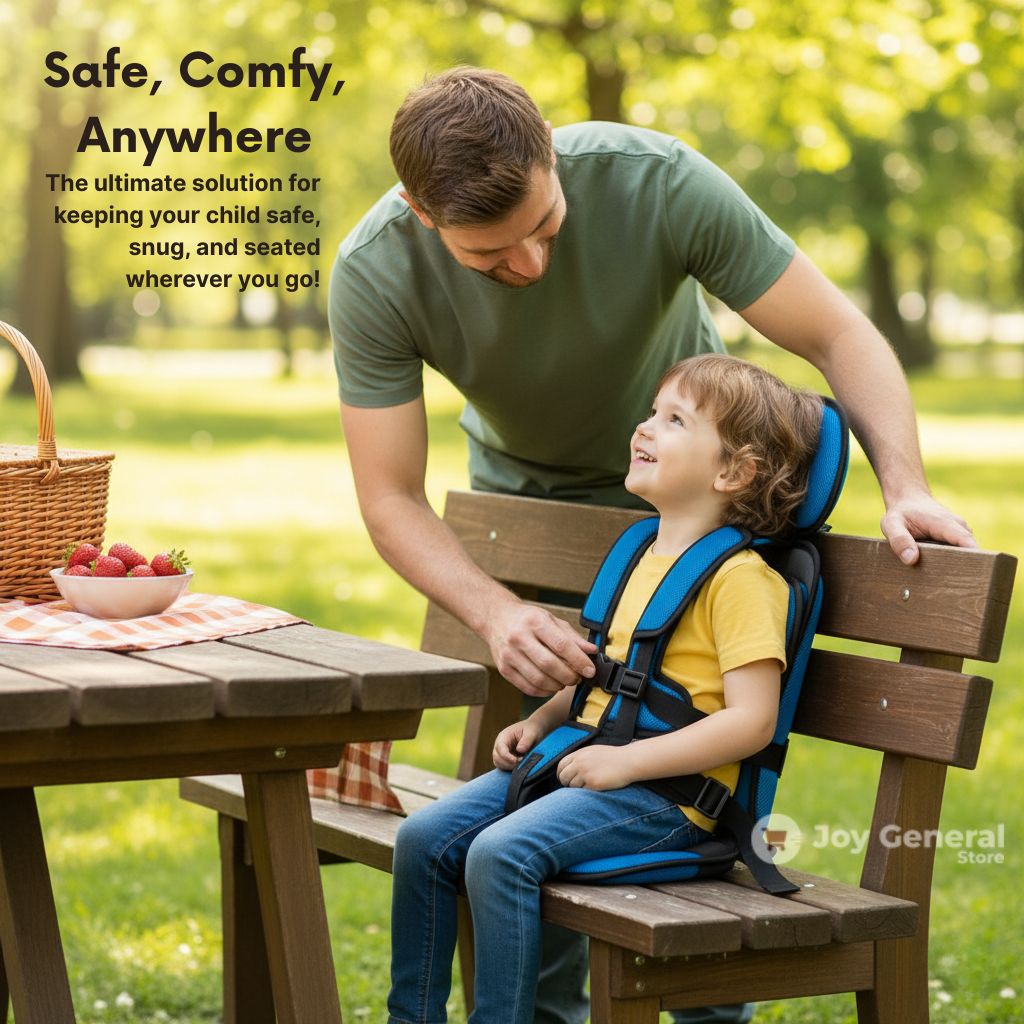 Kids Portable  Seat Safety Harness - Safe Foldable Booster Seat for Children's for Home, Restaurants & Travels