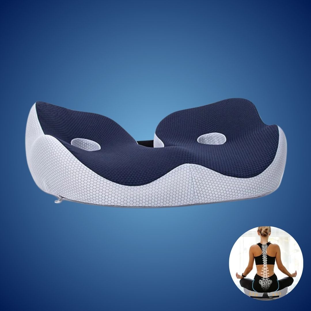 Memory Foam Seat Cushion | Adjustable Tailbone Relief & Posture Support for Office Chairs