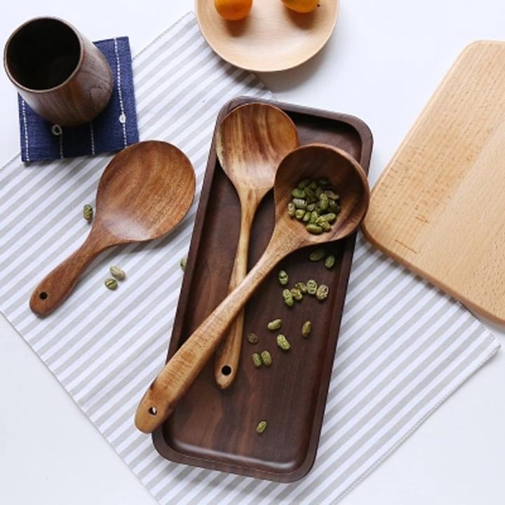 7-Piece Wooden Spoon Utensils | Wooden Kitchen Utensils & Cooking Utensils Set | Kitchen Utensil Set