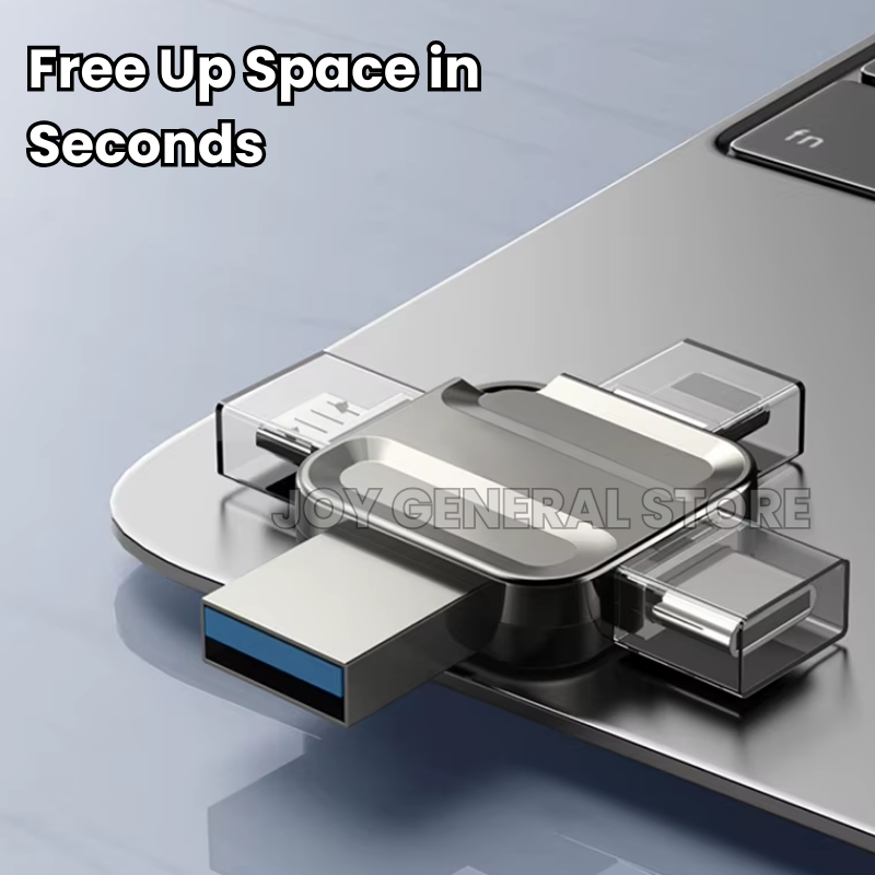 Memory Stick for Photos & Videos 64GB, 128GB, 256GB USB 3.0 Flash Drive with Type-C, Lightning & Micro USB – Best External Storage for iPhone & Android