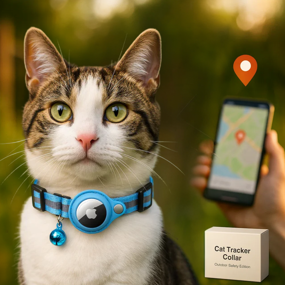 Cat GPS Tracker Collar | Quick Release Closure, Reflective Design & Durable for Outdoor Safety Adventures