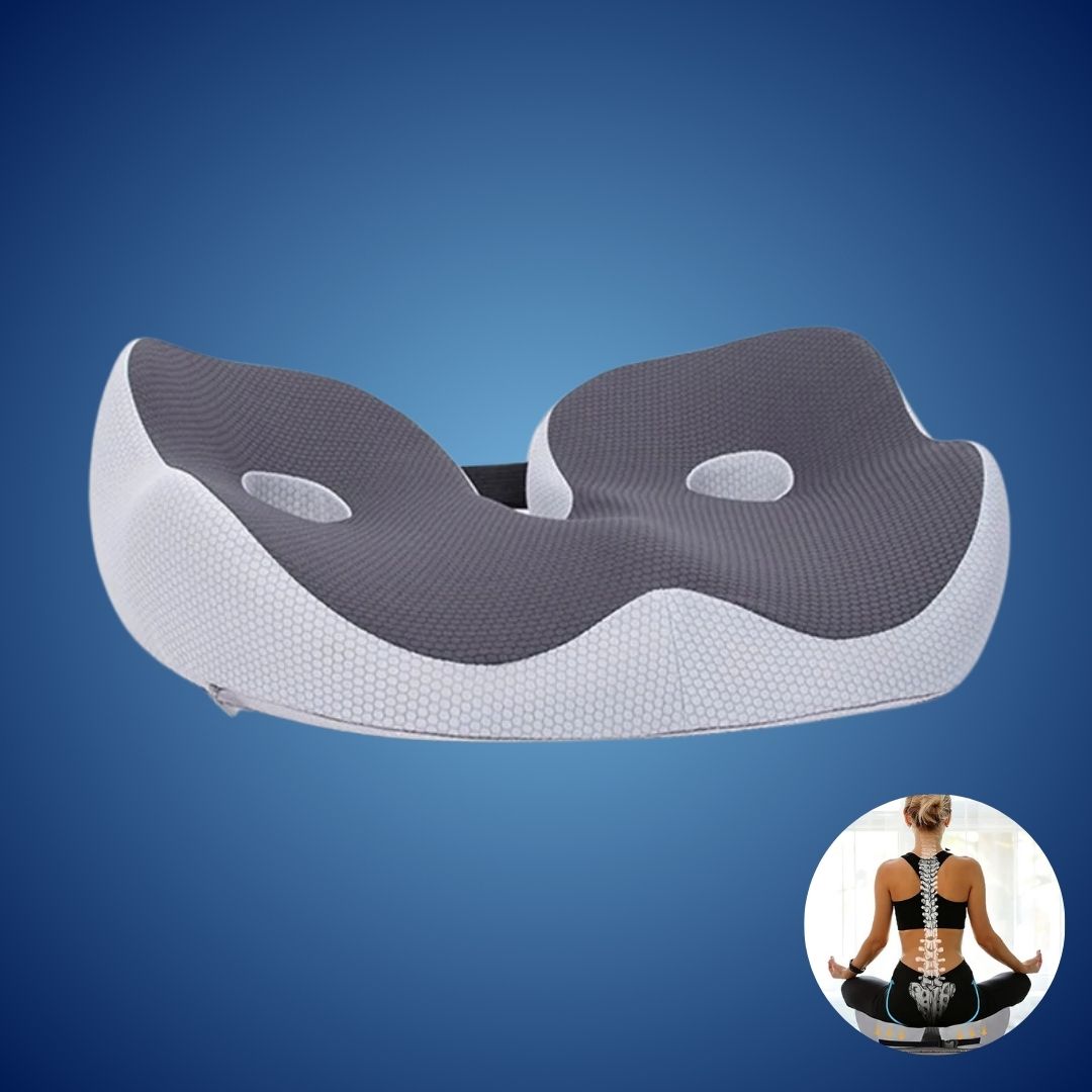 Memory Foam Seat Cushion | Adjustable Tailbone Relief & Posture Support for Office Chairs