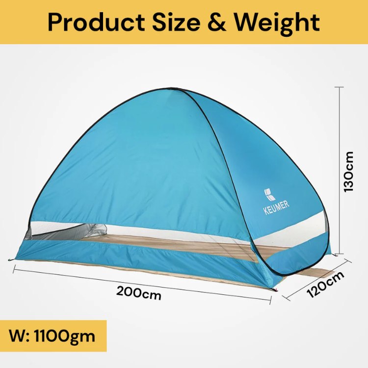 4-Person Family Pop-Up Beach Tent with UV Protection for Camping, Outdoor Activities & Festivals