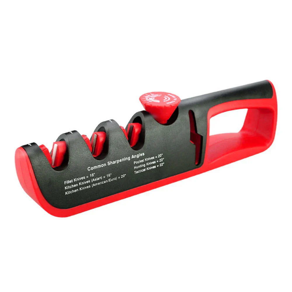 4-in-1 Knife Sharpener | Adjustable Angle, Ergonomic Design & Non-Slip Base for Kitchen Knives and Scissors