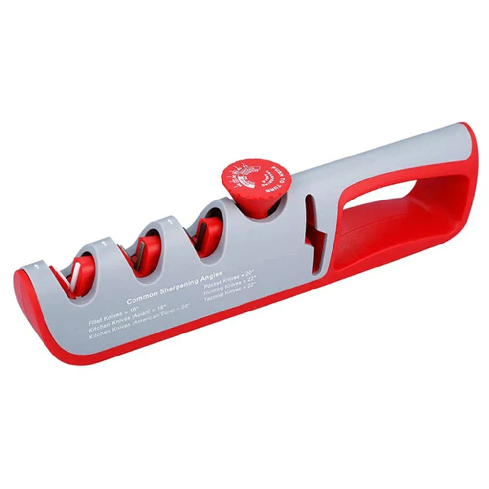 4-in-1 Knife Sharpener | Adjustable Angle, Ergonomic Design & Non-Slip Base for Kitchen Knives and Scissors