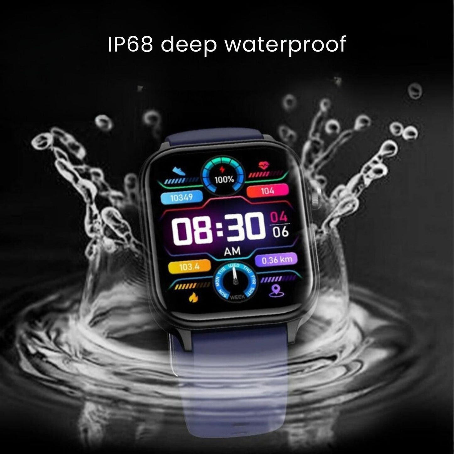 GlucoCare - Non Invasive Blood Glucose Meter SOS Smartwatch | Needle-Free Blood Glucose Monitoring & Fall Detection for Health Tracking and Emergency Assistance