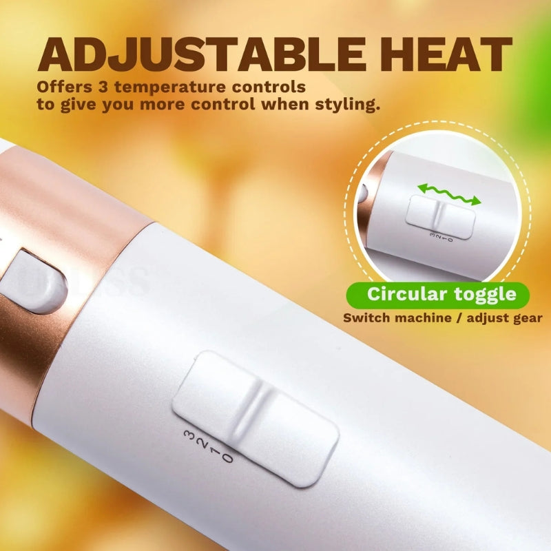 Mystiflex™ | 5-in-1 Hair Styler Pro with Hot Air Brush, Hair Dryer & Curling Attachments – Salon-Quality Blowout Tool