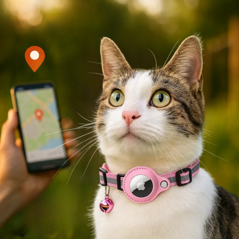 Cat GPS Tracker Collar | Quick Release Closure, Reflective Design & Durable for Outdoor Safety Adventures