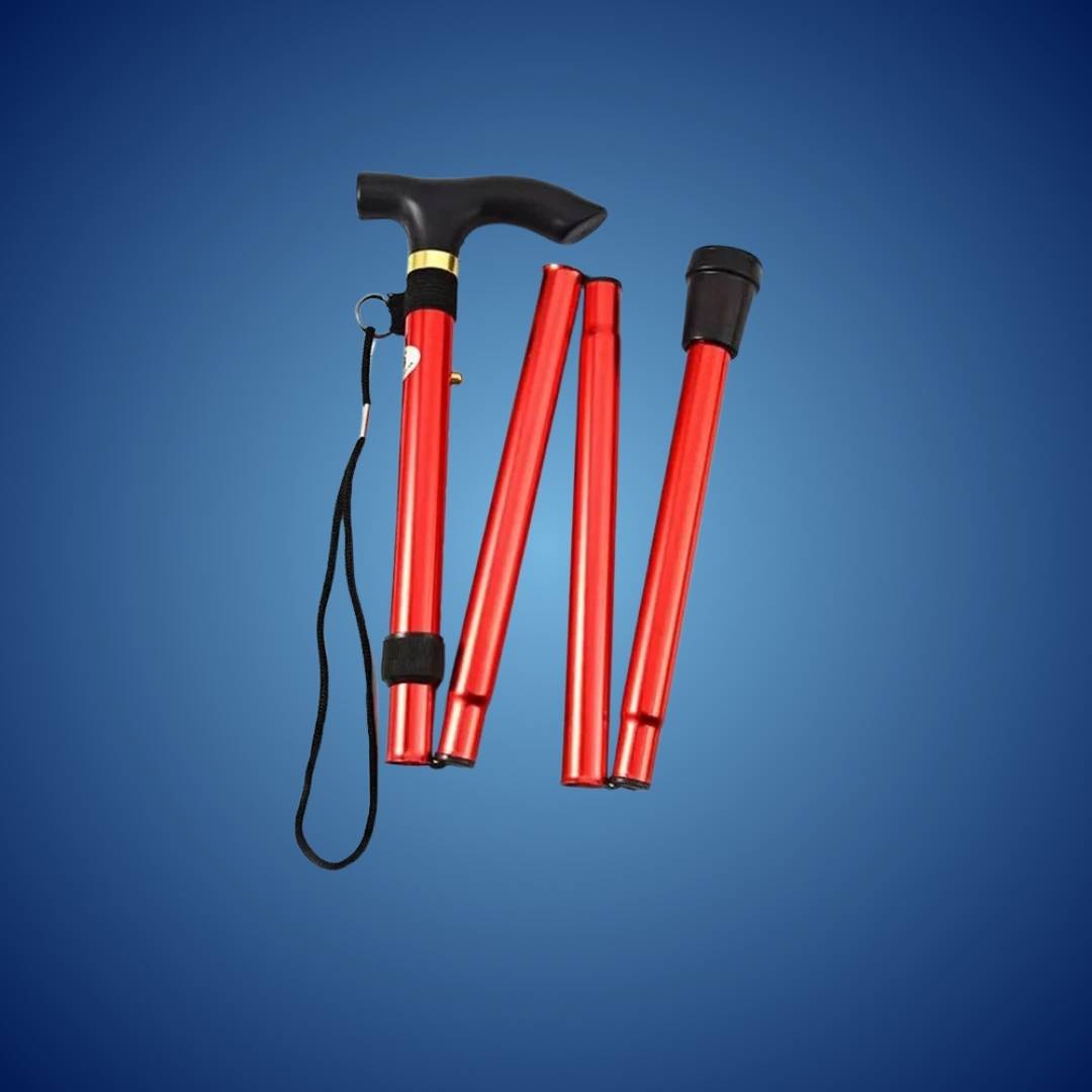 Folding Telescopic Walking Stick | Adjustable Height, Ergonomic Handle & Non-Slip Tip for Mobility Support and Outdoor Use
