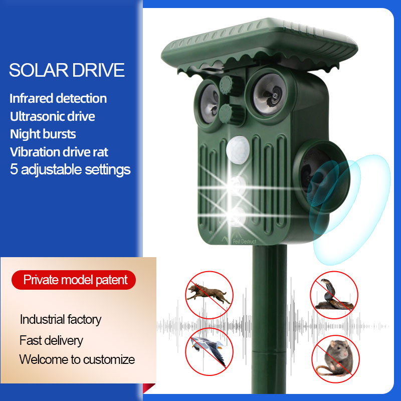 Ultrasonic Solar Deer Repeller | 5 Adjustable Modes, Waterproof & Eco-Friendly for Home Gardens and Yards