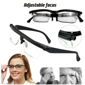 Adjustable Focus Glasses | Lightweight, Scratch-Resistant Lenses for Near and Far Sight Vision Correction