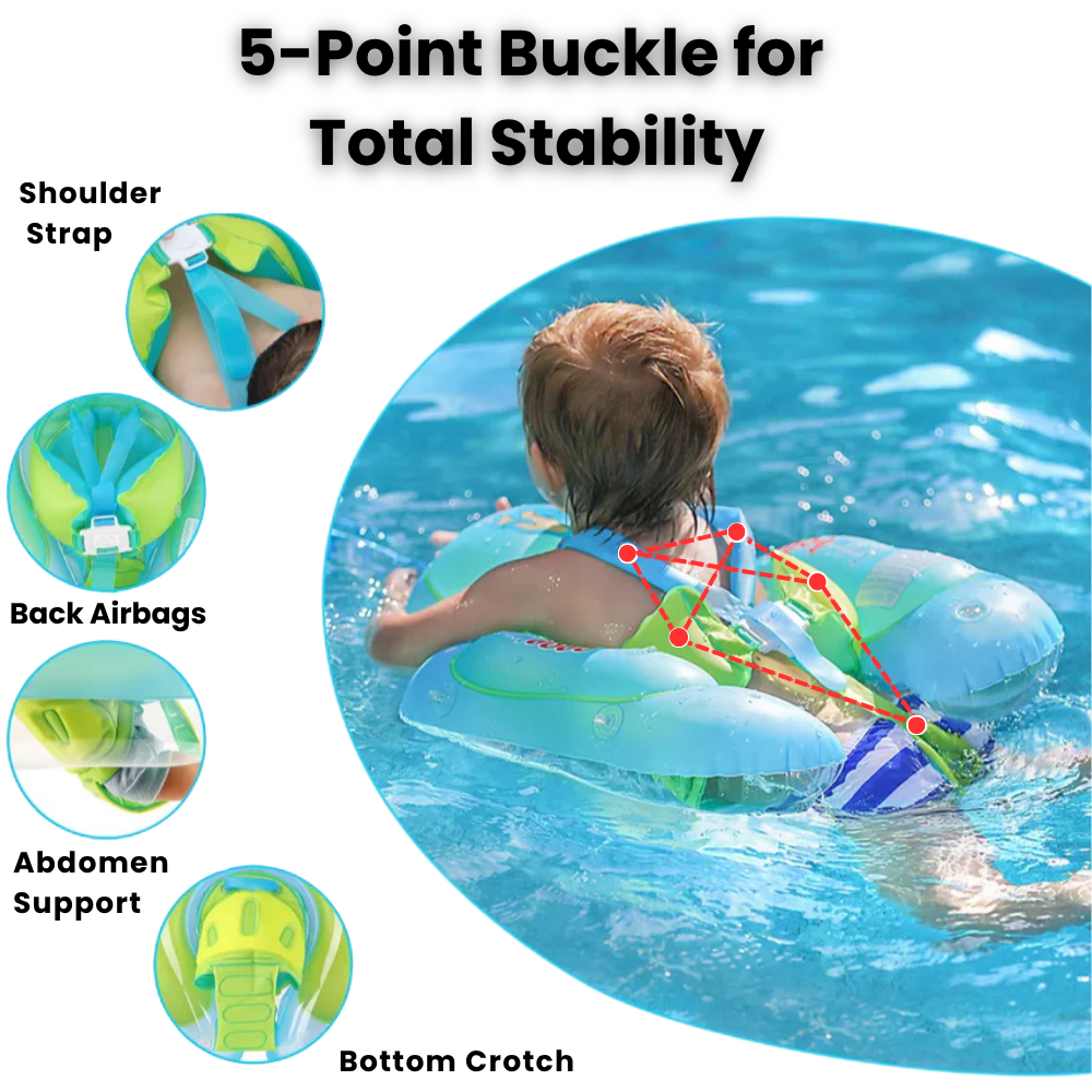 Baby Swim Float with Sunshade Canopy | Safety Buckle, Quick-Drying & Ideal for Infants 3-24 Months