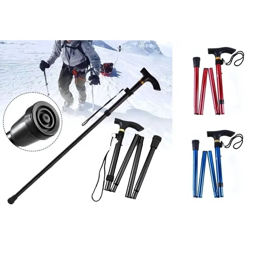 Folding Telescopic Walking Stick | Adjustable Height, Ergonomic Handle & Non-Slip Tip for Mobility Support and Outdoor Use