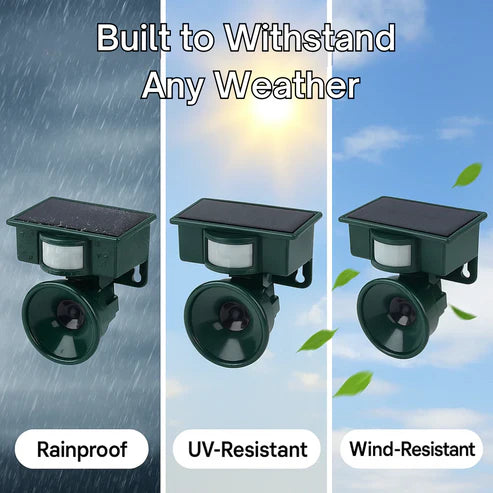 Motion Sensor Bird Deterrent - Pigeon & Crow Repeller with Sound Scare Technology for Effective Bird Control