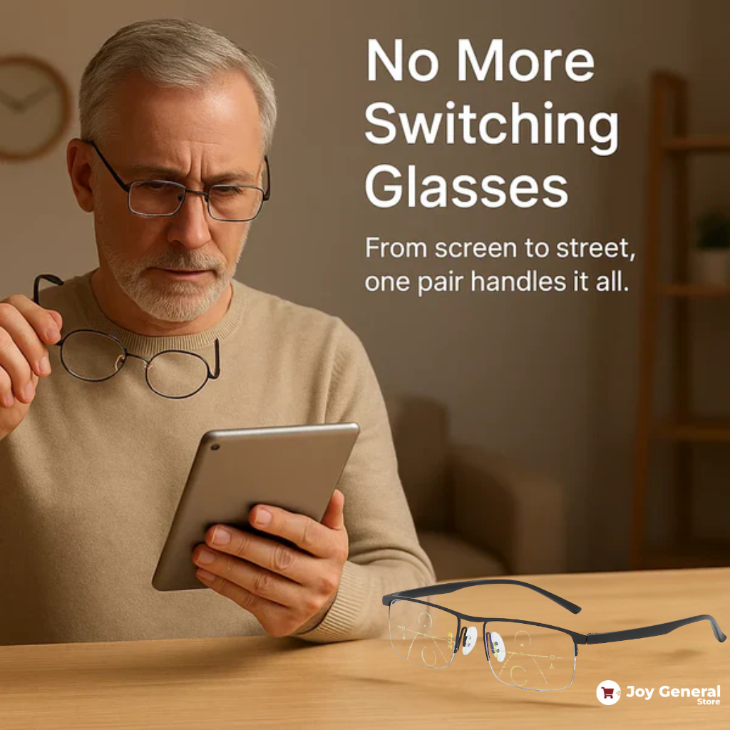 German Intelligent Progressive Glasses | Anti-Fingerprint, UV Protection & Ideal for Reading and Driving