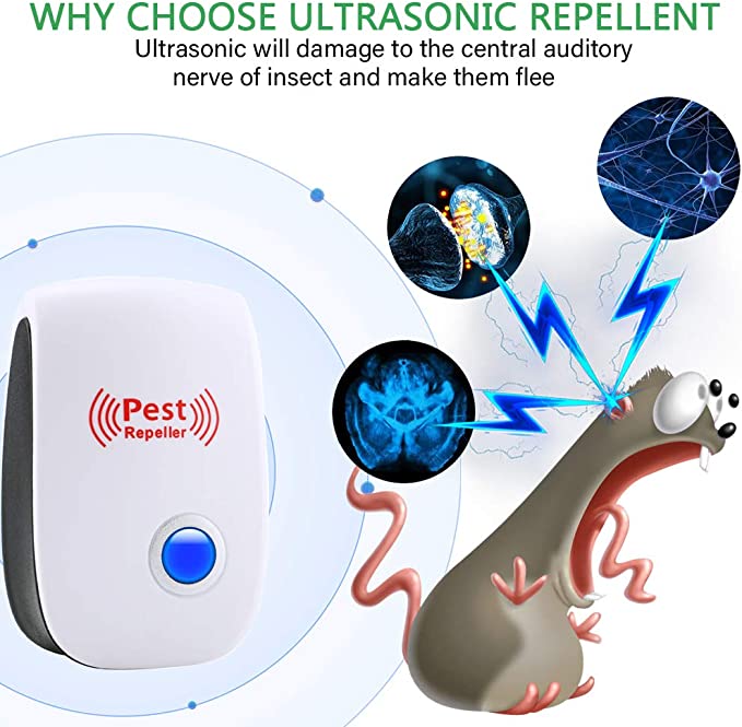 Ultrasonic Rat Repeller Device - Effective Pest Control for Rodents - Safe for Home & Garden Use, 48-Hour Results