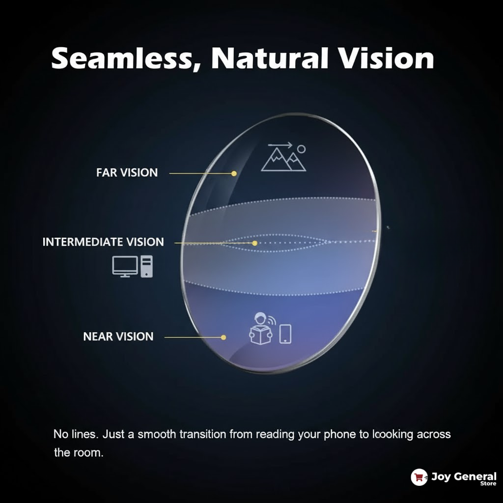 German Intelligent Progressive Glasses | Anti-Fingerprint, UV Protection & Ideal for Reading and Driving